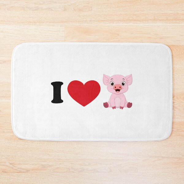 Item preview, I love pig - with a cute pig art designed and sold by EmeraldeaArt.