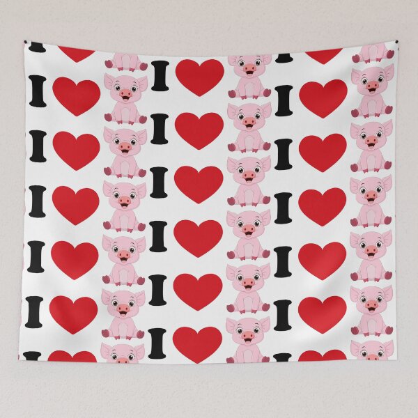 Item preview, I love pig - with a cute pig art designed and sold by EmeraldeaArt.