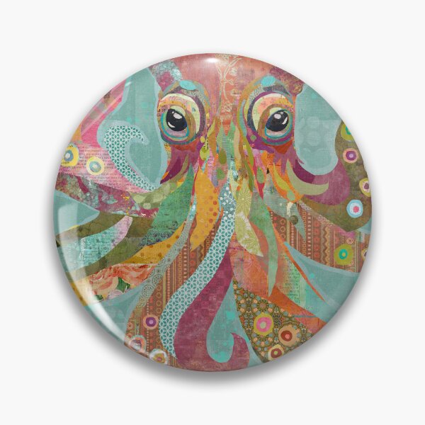Item preview, Happy and Bright Mixed Media Octopus in the Ocean  designed and sold by traciwithani.