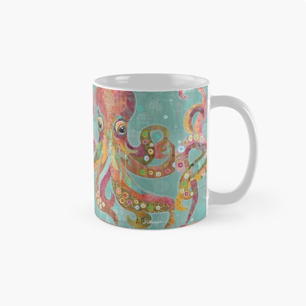 Item preview, Happy and Bright Mixed Media Octopus in the Ocean  designed and sold by traciwithani.