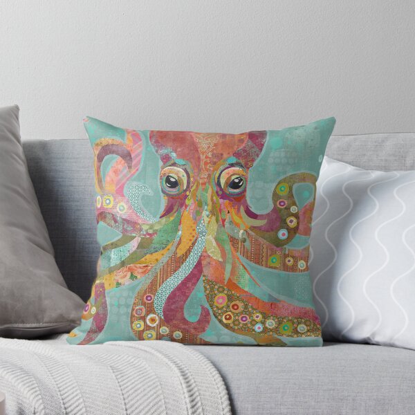 Item preview, Happy and Bright Mixed Media Octopus in the Ocean  designed and sold by traciwithani.