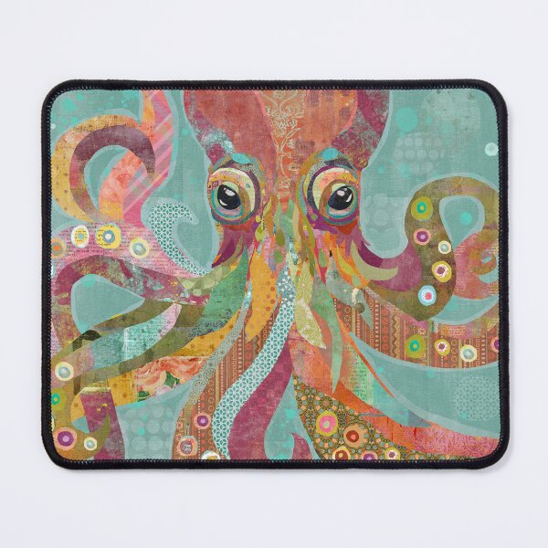 Item preview, Happy and Bright Mixed Media Octopus in the Ocean  designed and sold by traciwithani.