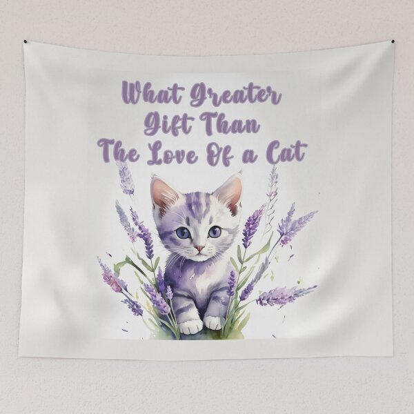 Item preview, watercolor lavender adorable kitty quotes designed and sold by La Loca.