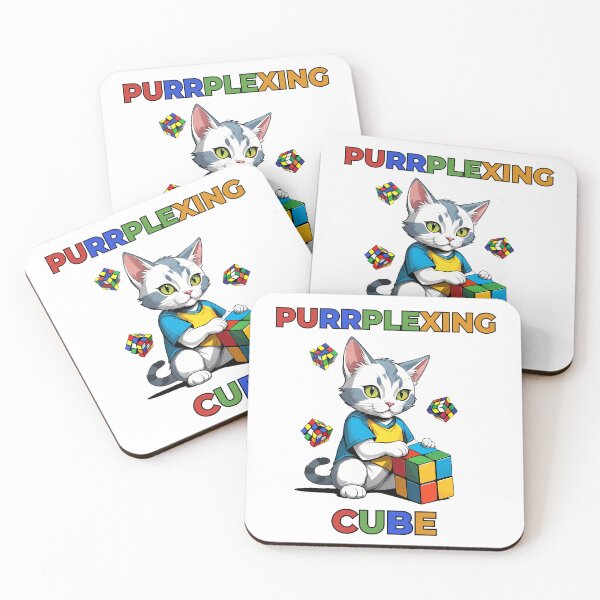 Item preview, Adorable Puzzle Cat with Rubik's Cube Design designed and sold by andasanc14.