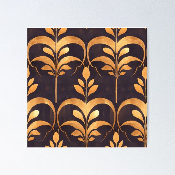 Item preview, Golden Flowery Motif | Seamless designed and sold by Unrooted.