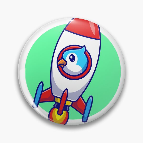 Item preview, Cute Bird Riding Rocket Cartoon Vector Icon designed and sold by hjian8219.