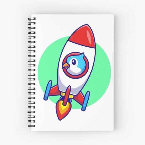 Item preview, Cute Bird Riding Rocket Cartoon Vector Icon designed and sold by hjian8219.