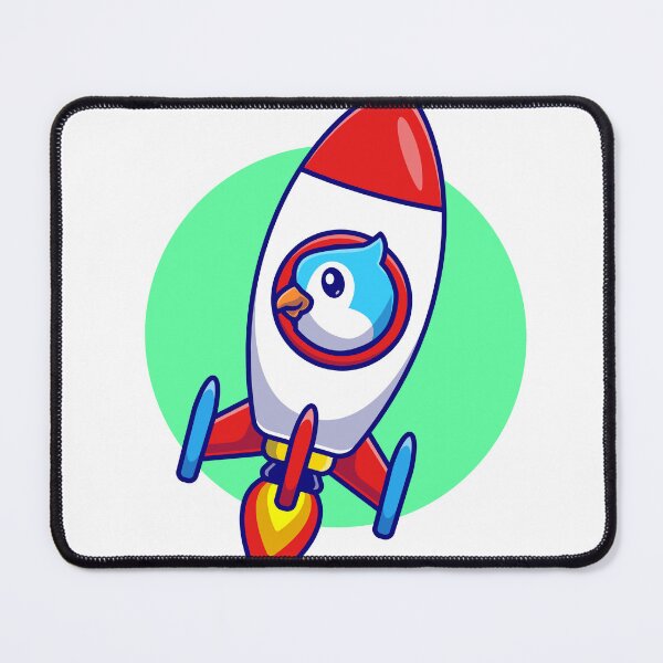 Item preview, Cute Bird Riding Rocket Cartoon Vector Icon designed and sold by hjian8219.