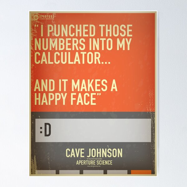 Aperçu de l'œuvre Blague sur la calculatrice Cave Johnson créée et vendue par Walletinspector.