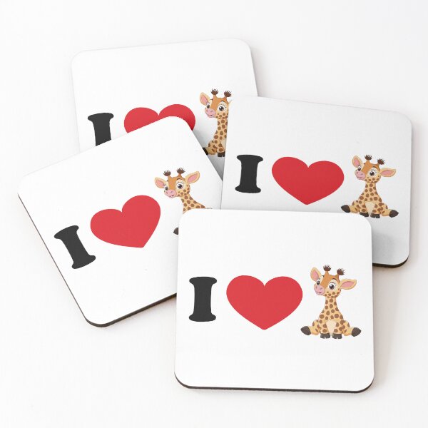 Item preview, I love giraffe - with a cute giraffe art designed and sold by EmeraldeaArt.