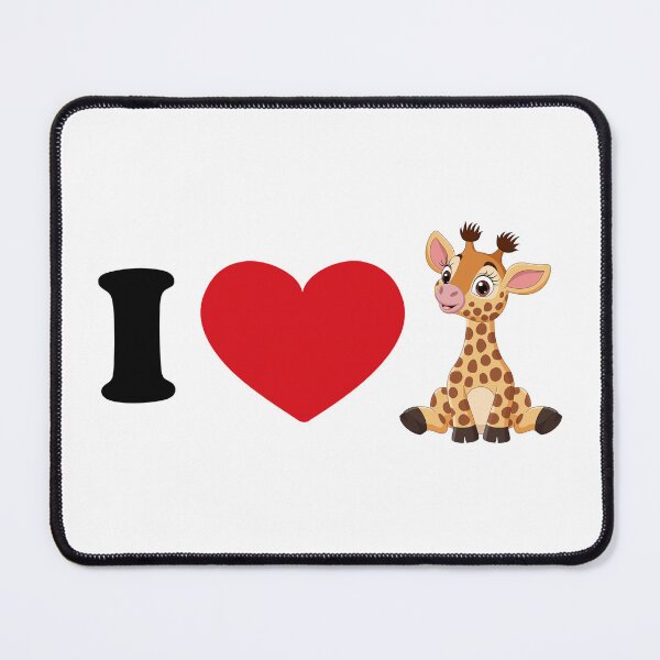 Item preview, I love giraffe - with a cute giraffe art designed and sold by EmeraldeaArt.