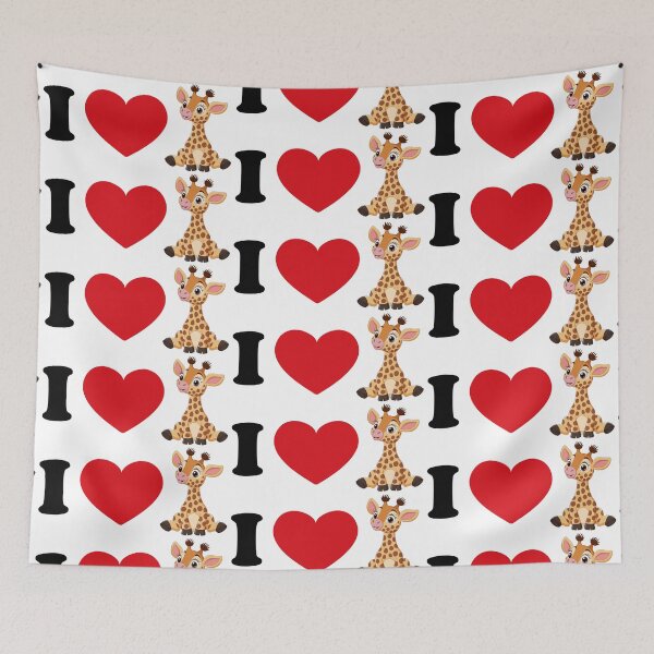 Item preview, I love giraffe - with a cute giraffe art designed and sold by EmeraldeaArt.