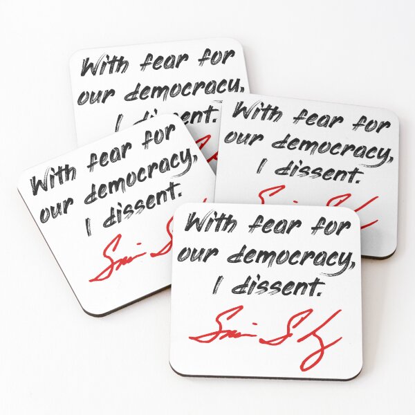 Item preview, With fear for our democracy, I dissent. - Justice Sotomayor (black red) designed and sold by Thelittlelord.