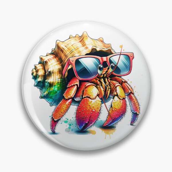 Item preview, Watercolor Hermit Crab Wearing Sunglasses designed and sold by TheAnimalZ00.