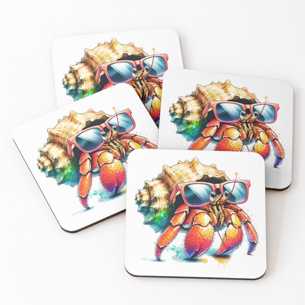 Item preview, Watercolor Hermit Crab Wearing Sunglasses designed and sold by TheAnimalZ00.