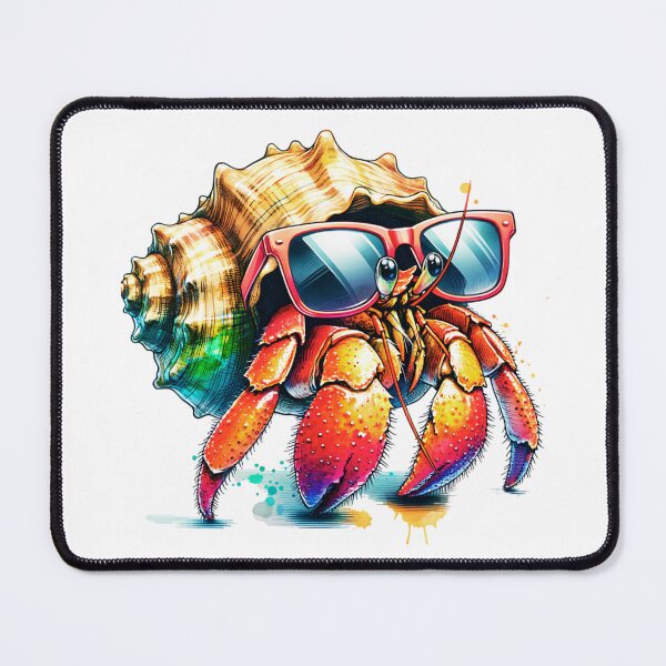 Item preview, Watercolor Hermit Crab Wearing Sunglasses designed and sold by TheAnimalZ00.
