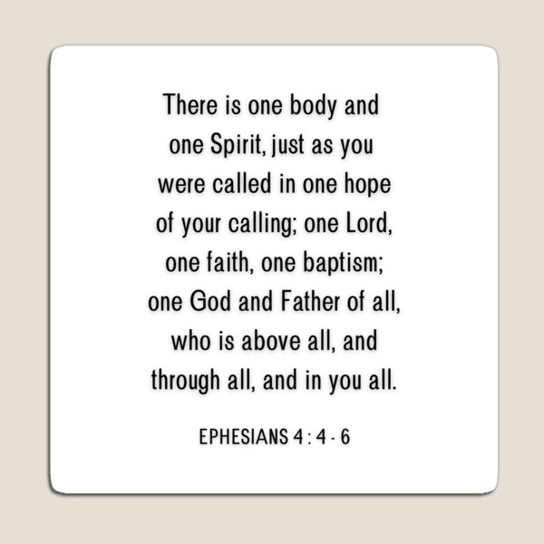 Aperçu de l'œuvre ÉPHÉSIENS 4 : 4 - 6 . Verset de la Bible . NKJV. créée et vendue par Holy-Scripture.