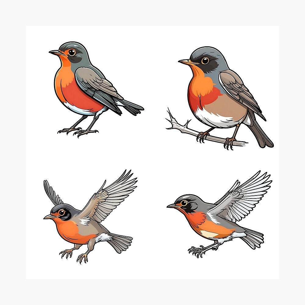 American Robin Birds Poster