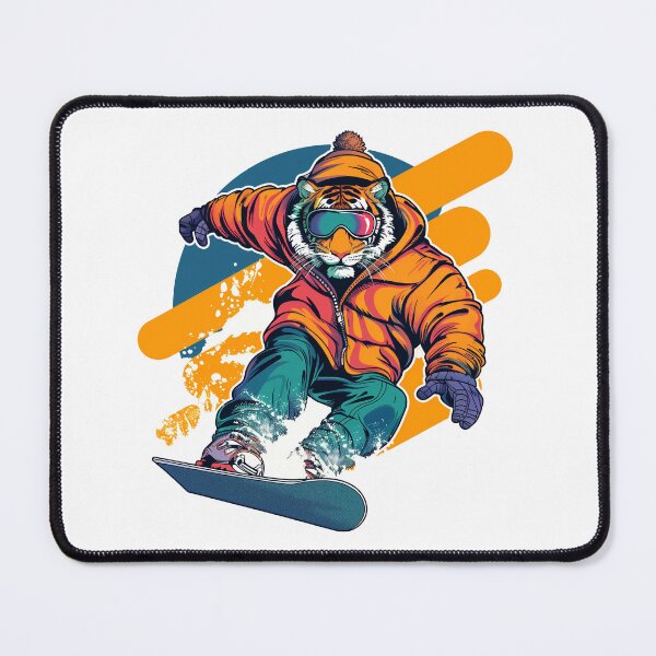 Artikelvorschau, Snowboarding Tiger Illustration - Lebendige und dynamische Kunst für Extremsportliebhaber entworfen und verkauft von Jane-Zay.