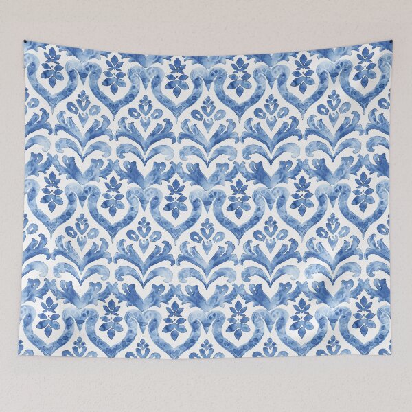Item preview, Blue Watercolor Ornamental Tile designed and sold by NesaArtSpace.