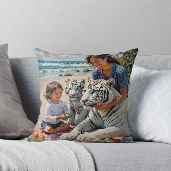 Item preview, White Tiger Beach Paradise  designed and sold by IvaRenee.