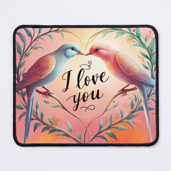 Item preview, Romantic Birds on a Tree Branch - Air Brush Illustration designed and sold by eprojetoas.