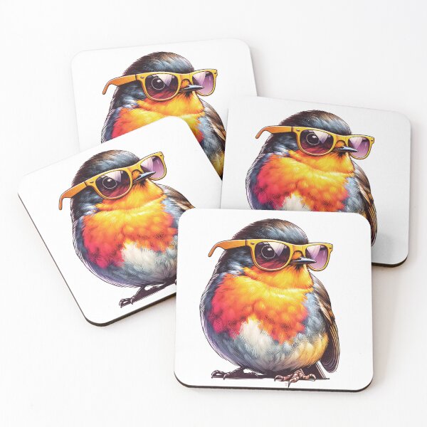 Item preview, American Robin Bird Wearing Sunglasses designed and sold by TheAnimalZ00.
