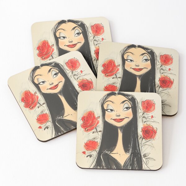Item preview, Vintage inspired goth woman among roses designed and sold by IndieCharms.