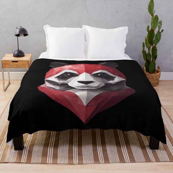 Item preview, Red Geometric Panda Art designed and sold by pUNKnown.