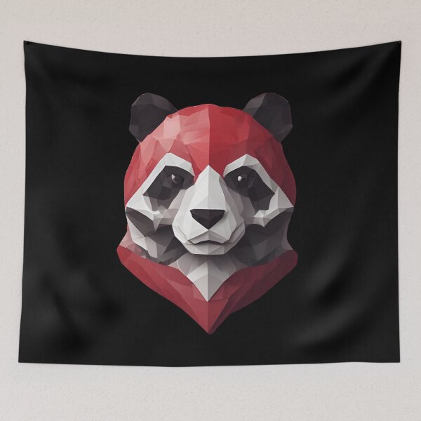 Item preview, Red Geometric Panda Art designed and sold by pUNKnown.