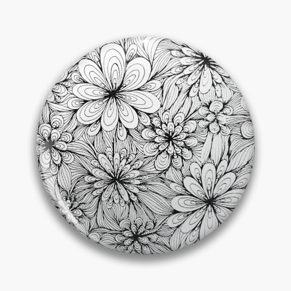 Item preview, flower bush ink pattern designed and sold by StelaDisigns.