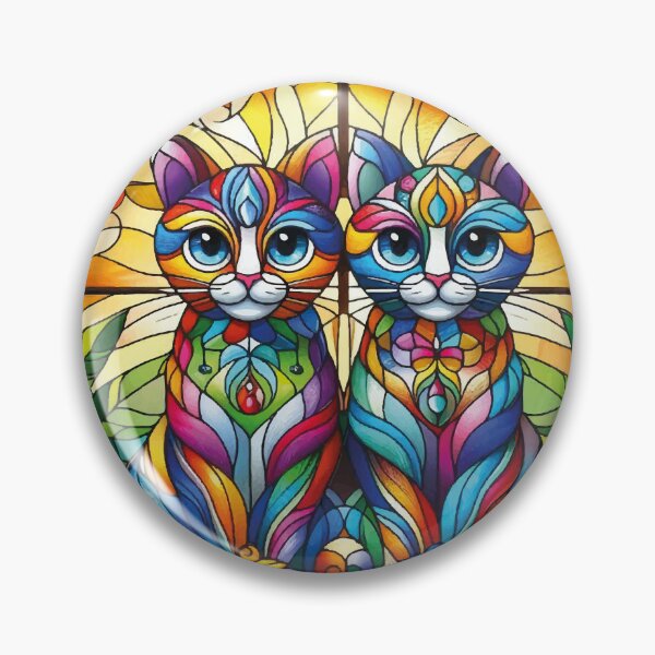 Item preview, Gato colorido Vitral janela designed and sold by GirlaineSQ.