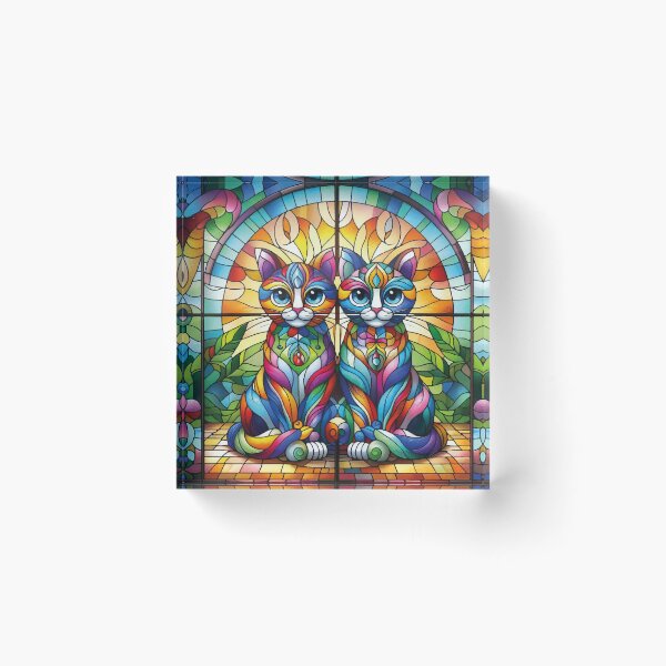 Item preview, Gato colorido Vitral janela designed and sold by GirlaineSQ.