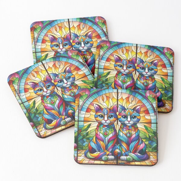 Item preview, Gato colorido Vitral janela designed and sold by GirlaineSQ.