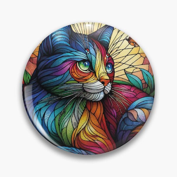 Item preview, Gato colorido Vitral janela solitário designed and sold by GirlaineSQ.