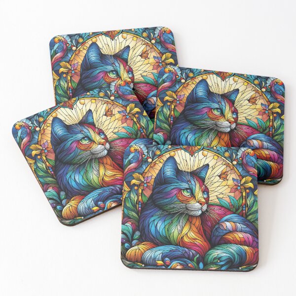 Item preview, Gato colorido Vitral janela solitário designed and sold by GirlaineSQ.