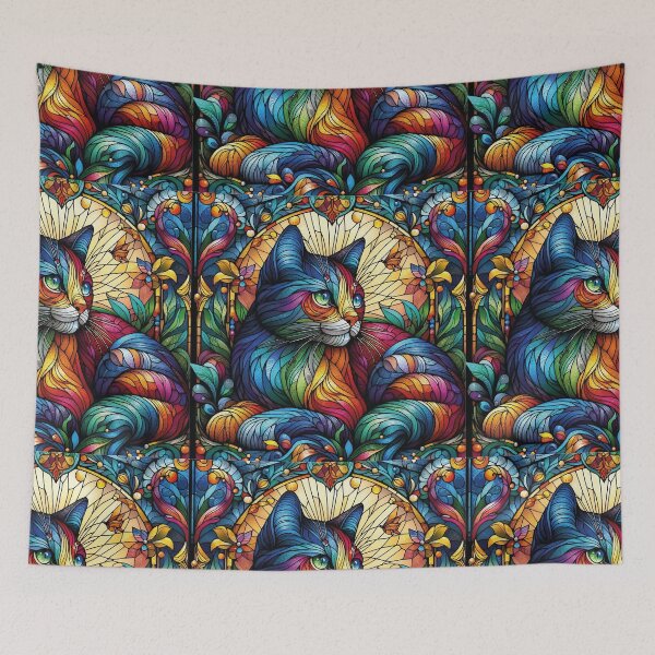 Item preview, Gato colorido Vitral janela solitário designed and sold by GirlaineSQ.