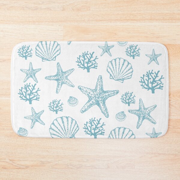 Item preview, Teal Seashells And Coral Beachy Pattern designed and sold by SeaStarAlex.