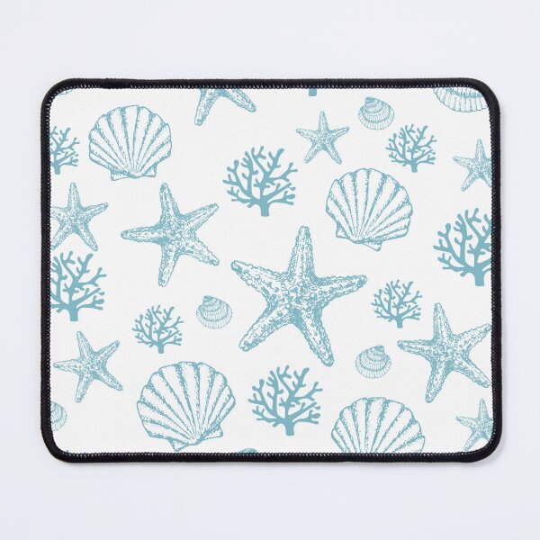 Item preview, Teal Seashells And Coral Beachy Pattern designed and sold by SeaStarAlex.