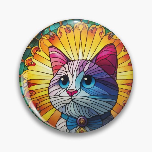 Item preview,  Gato colorido Vitral janela solitário unico designed and sold by GirlaineSQ.