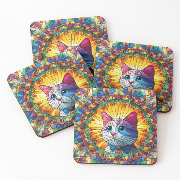 Item preview,  Gato colorido Vitral janela solitário unico designed and sold by GirlaineSQ.