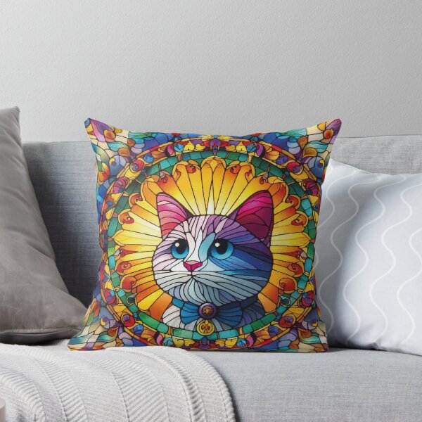 Item preview,  Gato colorido Vitral janela solitário unico designed and sold by GirlaineSQ.