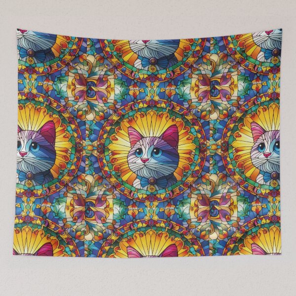 Item preview,  Gato colorido Vitral janela solitário unico designed and sold by GirlaineSQ.