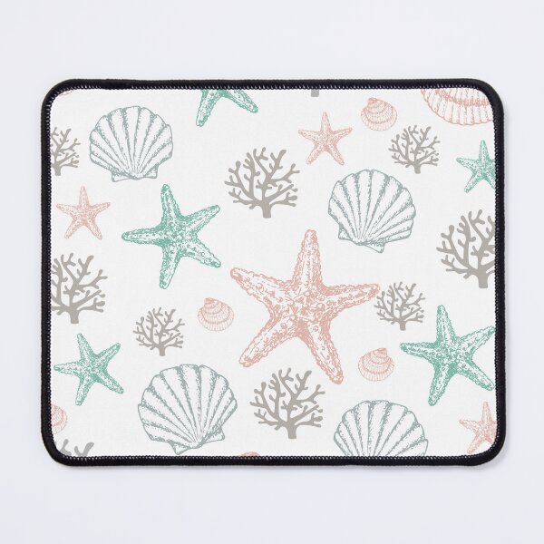 Item preview, Coral and Seashells Pattern With Teals and Orange designed and sold by SeaStarAlex.