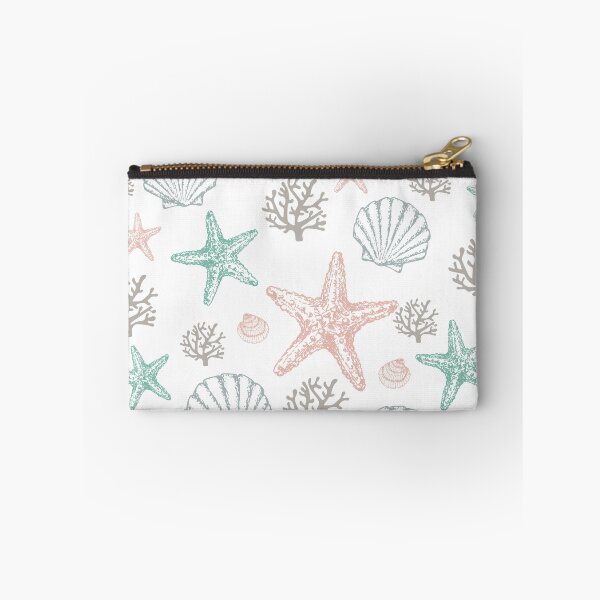 Item preview, Coral and Seashells Pattern With Teals and Orange designed and sold by SeaStarAlex.