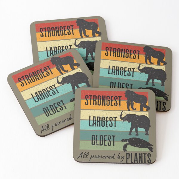 Item preview, Strongest Largest Oldest Distressed , Powered By Plants , Fun Vegan Vegetarian  designed and sold by DevlynnDesigns.