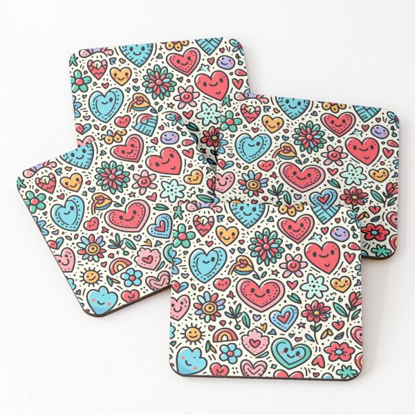 Item preview, Love doodles pattern designed and sold by FLATVAC STICKER.