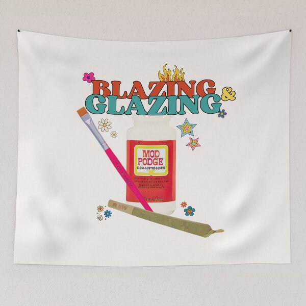 Item preview, blazing and glazing clay craft weed joke designed and sold by miss madison creates.
