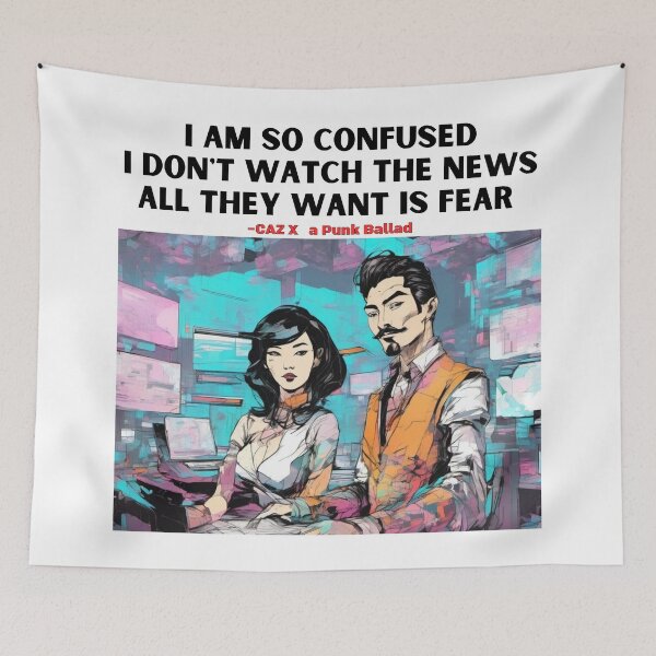 Item preview, a Punk Ballad_News lyrics_Drawing designed and sold by CazXMerch.