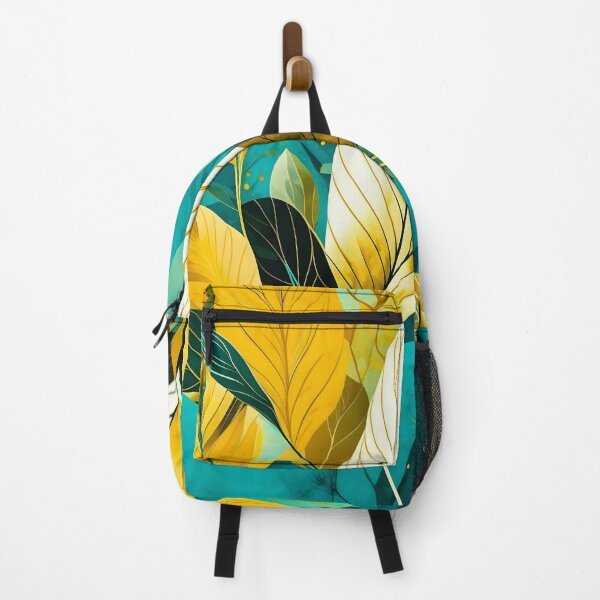 Item preview, Modern Gold And Teal Nordic Leaves designed and sold by celartinspire.